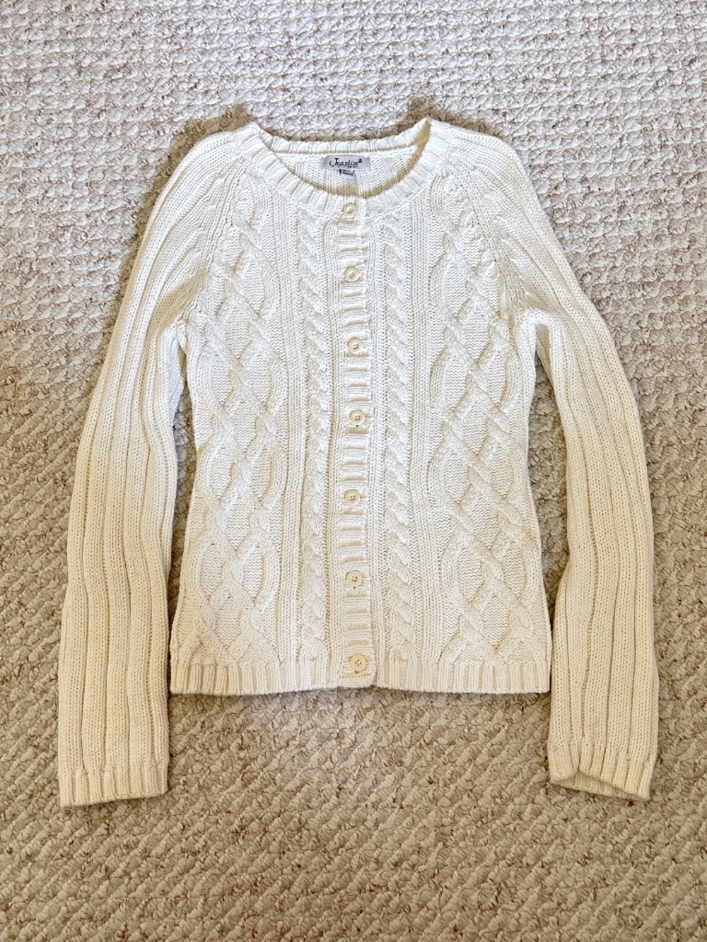 JESSICA SPORT cream buttoned sweater